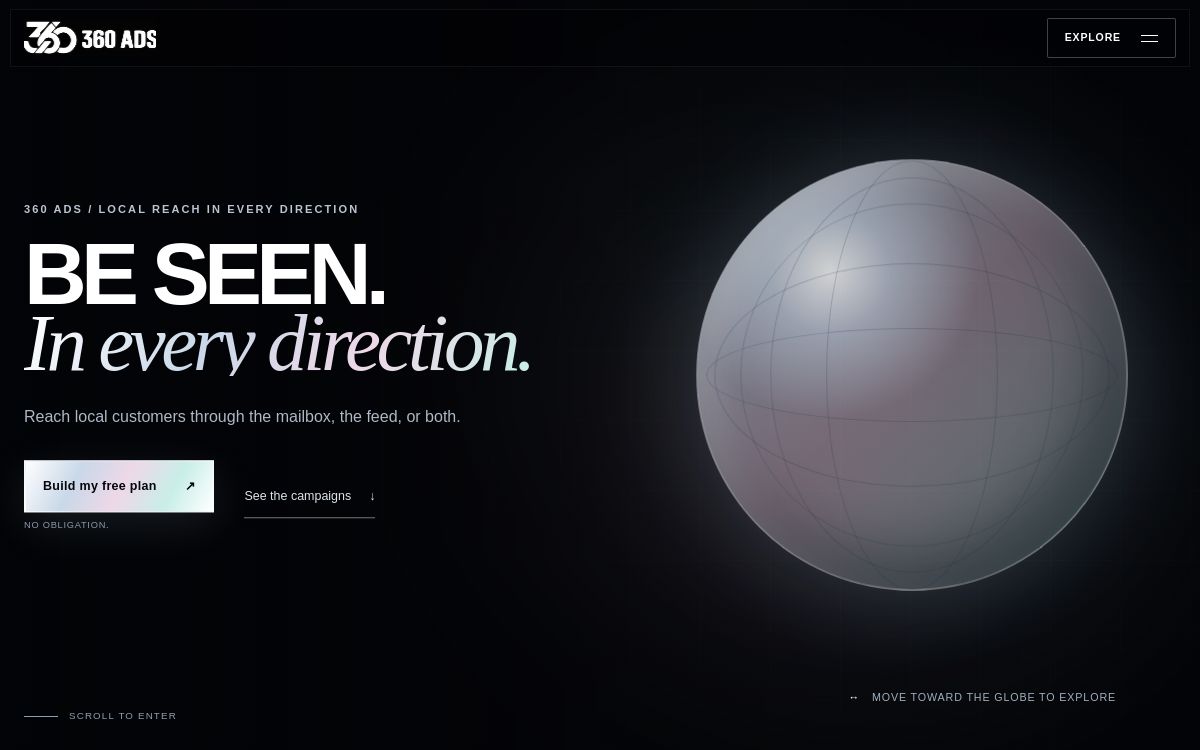 360 Ads website designed by Rank & Reach